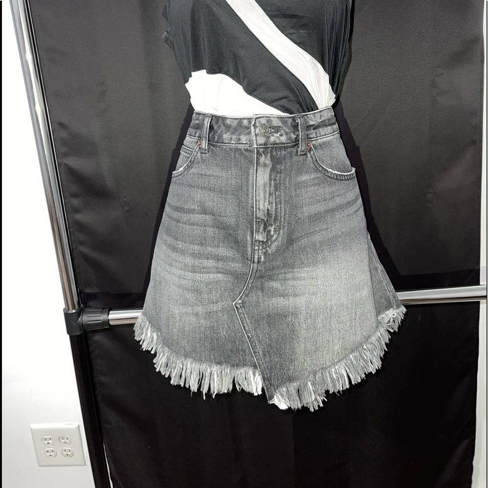 Free people black denim skirt
